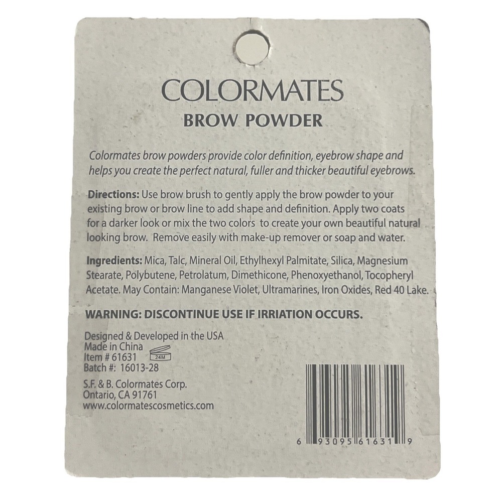 Colormates Brow Powder Grey/Soft Black #61631 Eyebrow Makeup 0.06 oz New Sealed - Picture 2 of 2